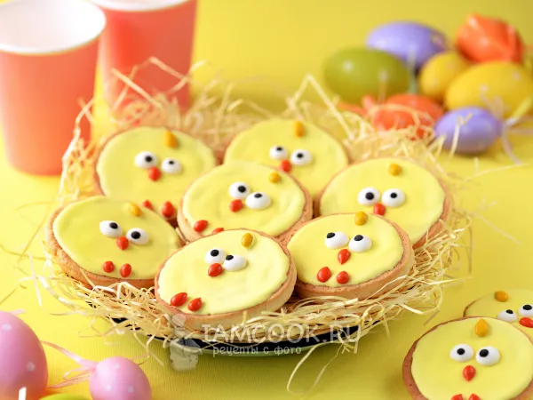 Фото готового блюда: Пасхальное печенье «Цыплята»