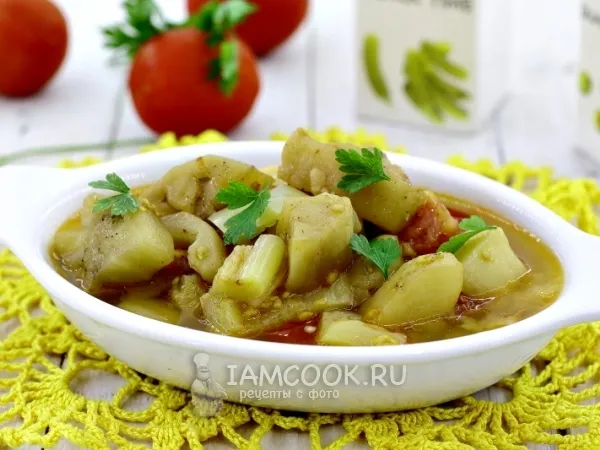 Фото готового блюда: Баклажаны, тушенные в мультиварке-скороварке