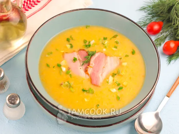 Фото блюда: Кукурузный суп с беконом