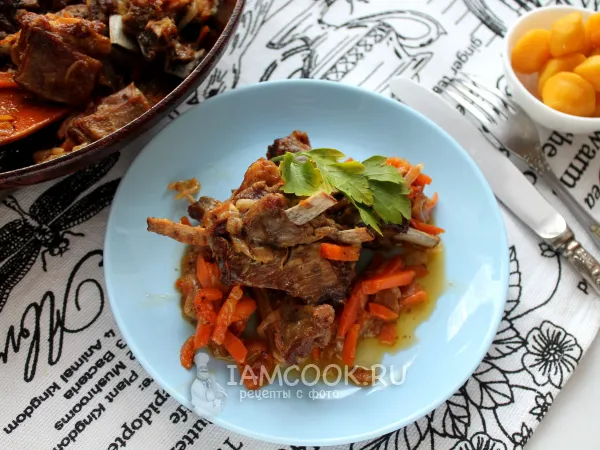 Фото готового блюда: Бараньи ребрышки на сковороде