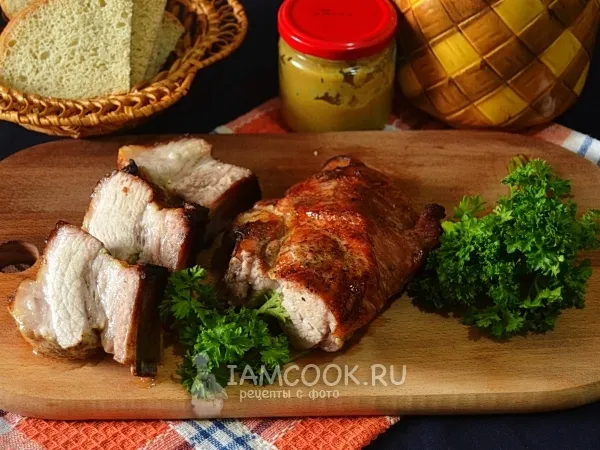 Фото блюда: Грудинка в медово-горчичном соусе