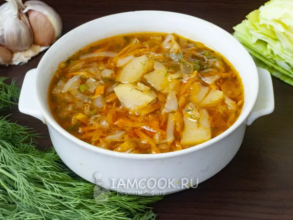 Фото блюда: Вегетарианские щи из свежей капусты