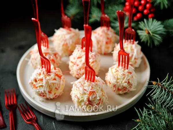 Фото блюда: Закуска «Рафаэлло» из крабовых палочек