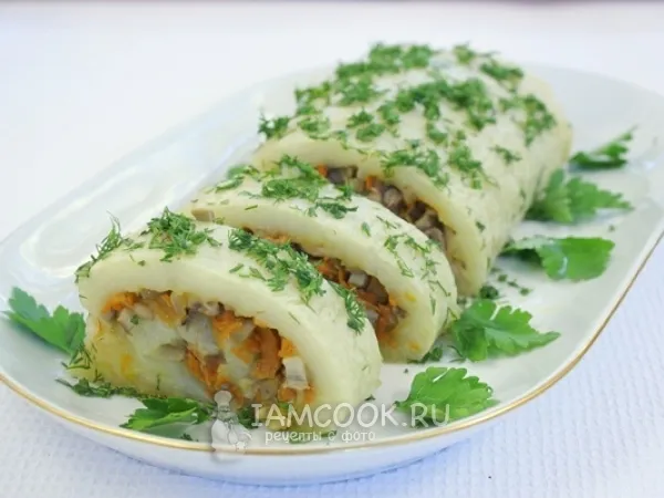 Фото блюда: Постный картофельный рулет