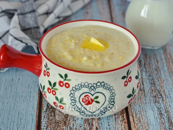 Фото блюда: Кукурузно-пшенная каша на молоке