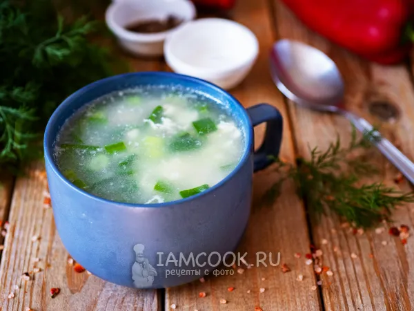 Фото блюда: Суп из зеленого лука с яйцом