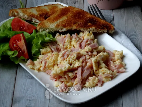 Фото блюда: Скрэмбл с ветчиной