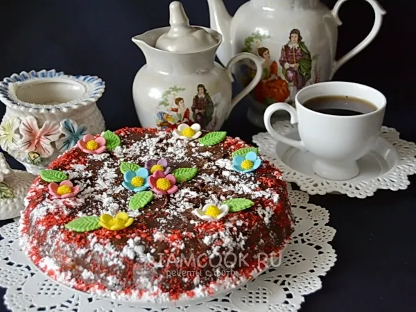 Фото готового блюда: Торт с кремом на кефире