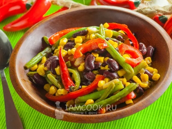 Фото готового блюда: Текс-мекс гарнир из фасоли и кукурузы