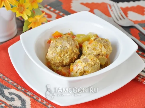 Фото блюда: Фрикадельки с овощами и розмарином