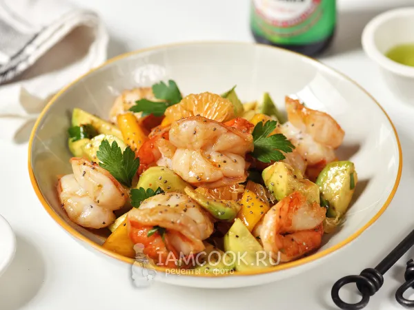 Фото готового блюда: Азиатский салат с креветками
