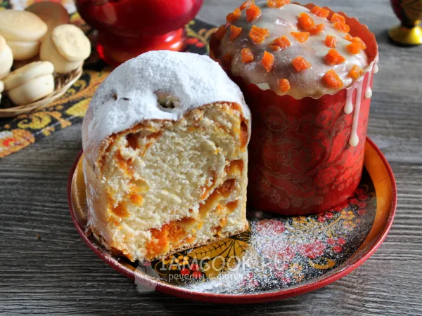 Фото готового блюда: Кулич с курагой