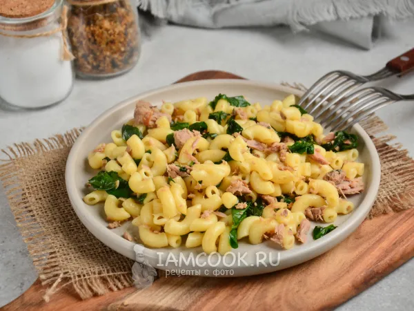 Фото блюда: Паста с тунцом и шпинатом