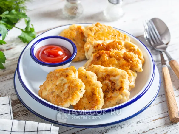 Фото готового блюда: Рубленые куриные котлеты по-французски