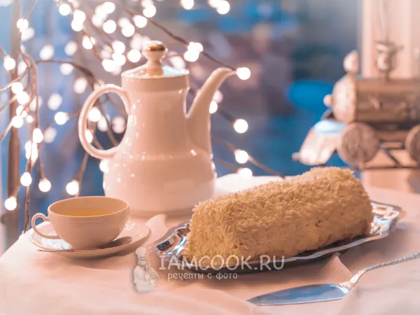 Фото блюда: Меренговый рулет с маскарпоне