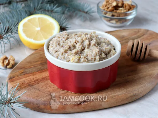 Фото блюда: Мёд с грецкими орехами и лимоном