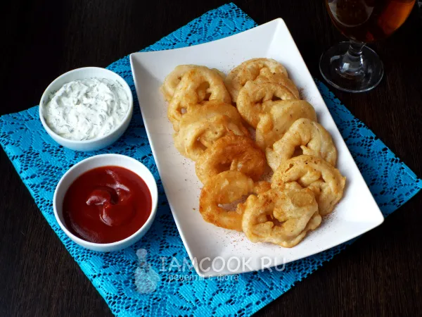 Фото готового блюда: Кальмары в пивном кляре