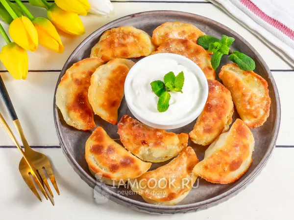 Фото блюда: Жареные вареники с творогом