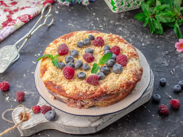 Фото блюда: Пирог с рикоттой и ягодами