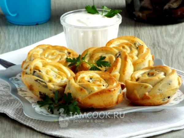 Фото готового блюда: Маффины с грибами