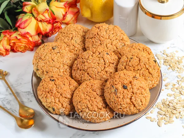 Фото готового блюда: Овсяное печенье с черносливом