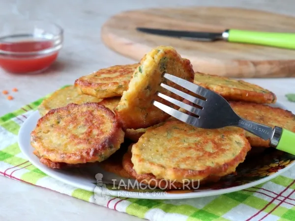 Фото готового блюда: Оладьи из чечевицы