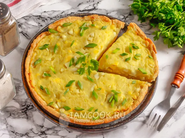 Фото блюда: Пирог с картошкой и яйцом (в начинке)