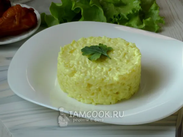 Фото блюда: Рис в сметанном соусе на сковороде