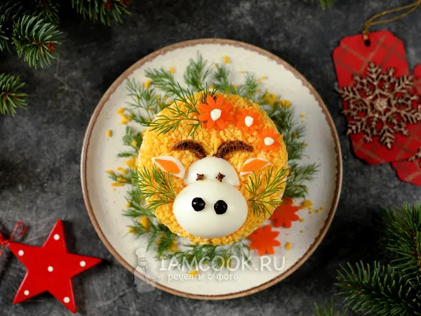 Фото блюда: Салат «Мимоза» на Новый год быка