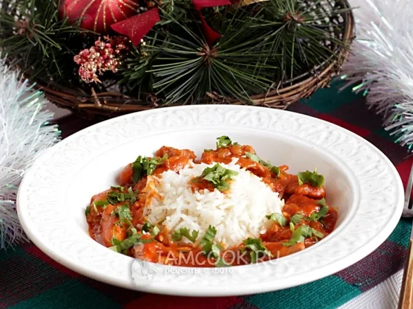 Фото блюда: Курица с пастой карри