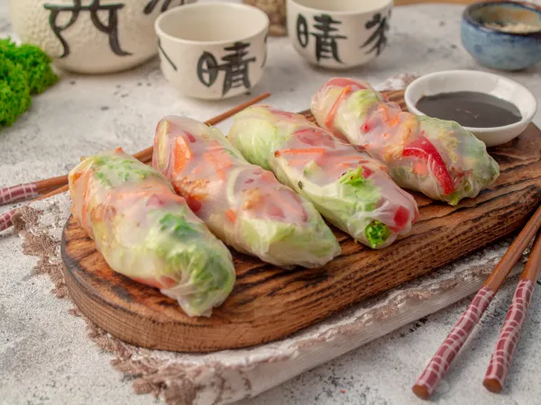 Фото блюда: Спринг-роллы с креветками и овощами