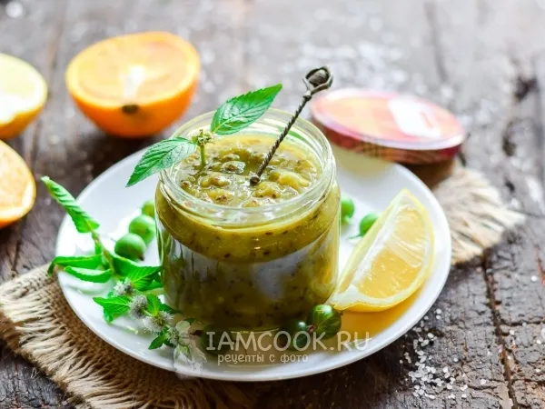 Фото блюда: Варенье из крыжовника с лимоном и апельсином