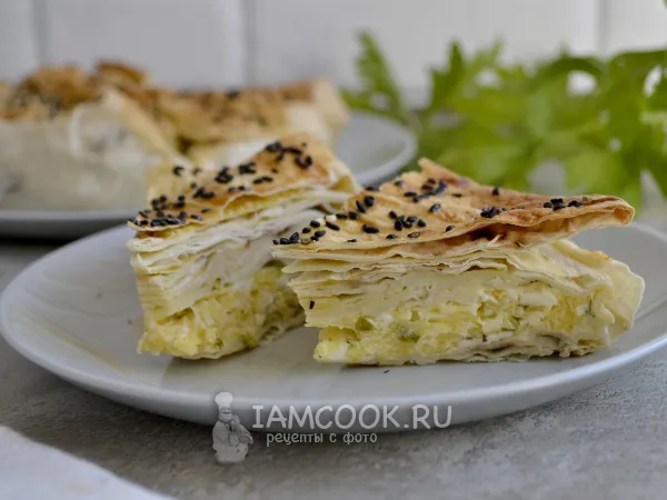 Фото блюда: Ленивый кабачковый пирог с лавашом