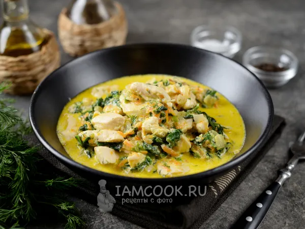 Фото готового блюда: Куриная грудка со шпинатом и сливками