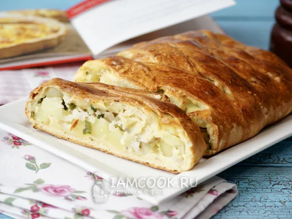 Фото готового блюда: Рыбный пирог с картошкой на кефире