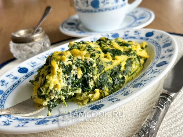 Фото блюда: Скрэмбл со шпинатом