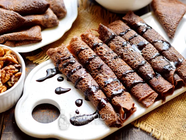 Фото блюда: Шоколадные блины на воде