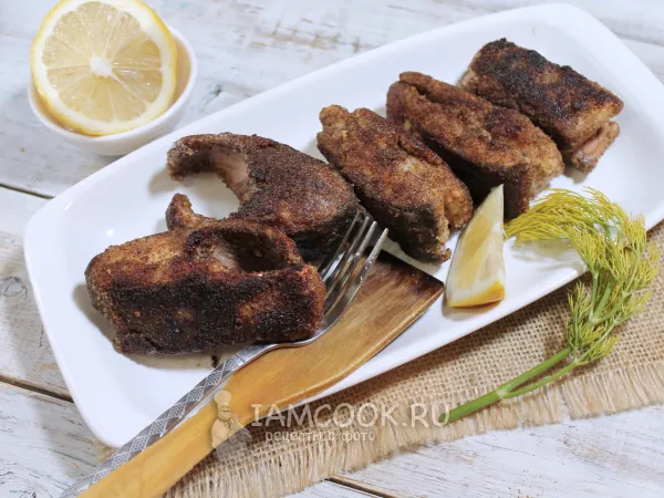 Фото блюда: Горбуша на сковороде в панировочных сухарях