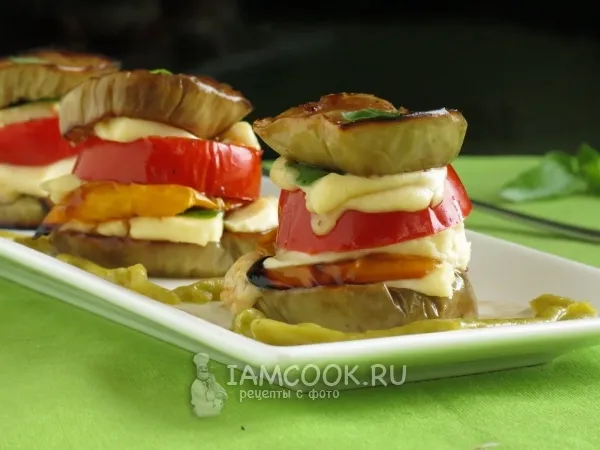 Фото готового блюда: Капрезе из баклажанов