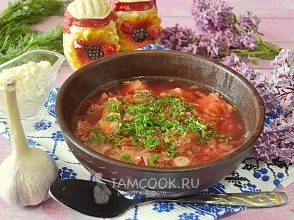 Фото блюда: Борщ со свининой в мультиварке