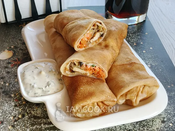 Фото блюда: Шаурма из блинов