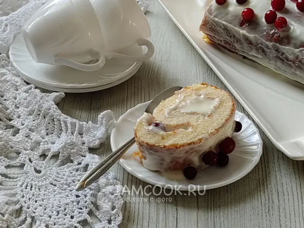 Фото блюда: Бисквитный рулет на сметане