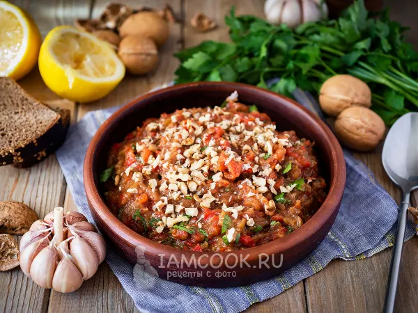 Фото блюда: Греческий салат с баклажанами и болгарским перцем