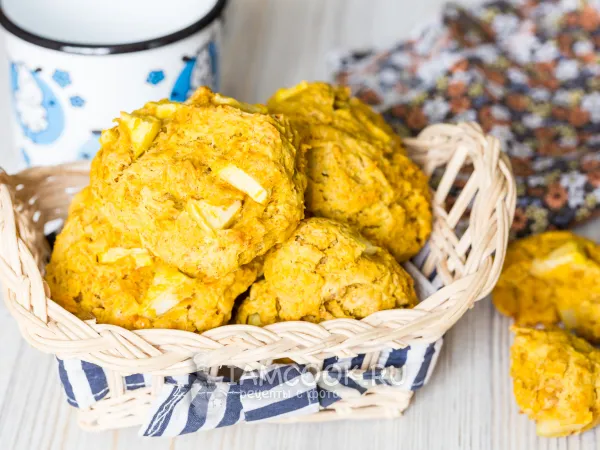 Фото блюда: Тыквенные булочки с яблоками