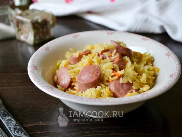 Фото блюда: Орзо с сосисками