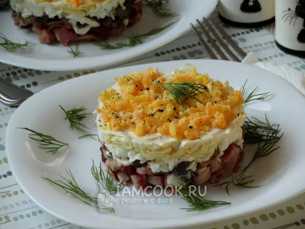 Фото блюда: Салат «Ночь» с курицей