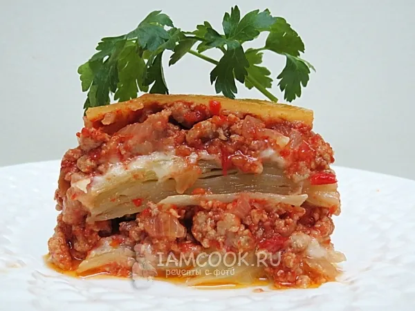 Фото блюда: Капустная лазанья с фаршем