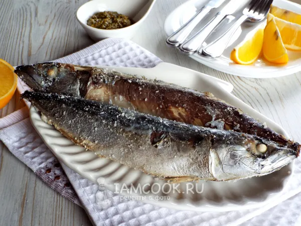 Фото блюда: Скумбрия, запечённая на соли в духовке