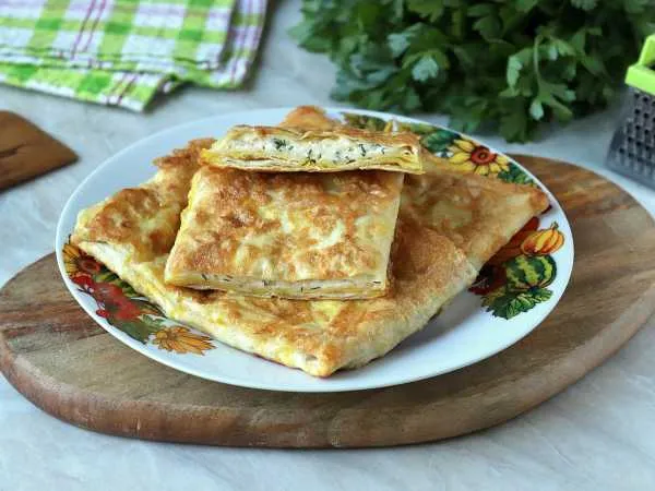 Фото готового блюда: Конвертики из лаваша с плавленым сыром