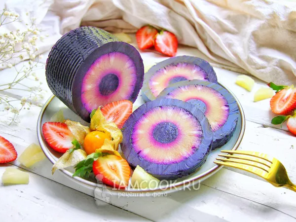 Фото готового блюда: Желе в банке из-под ананасов (кольцами)